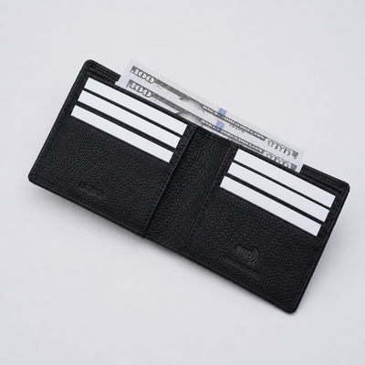 Genuine Leather RFID Wallet - Black