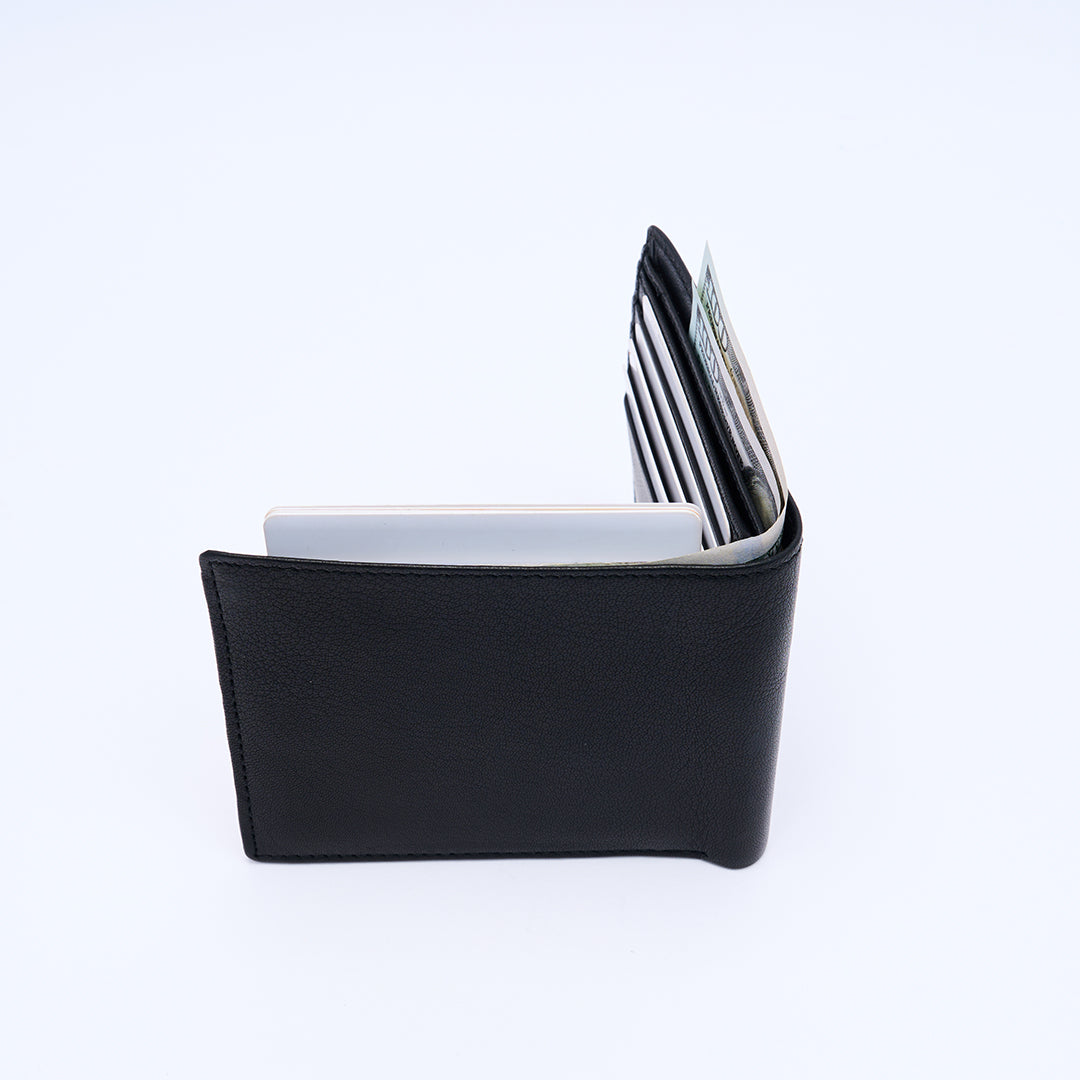 Genuine Leather RFID Wallet - Black