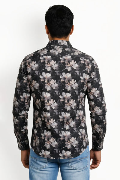 Slim Fit Cotton Printed L/S Shirt
