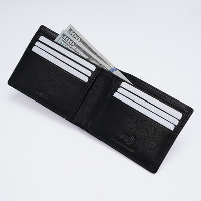 Genuine Leather RFID Wallet - Black