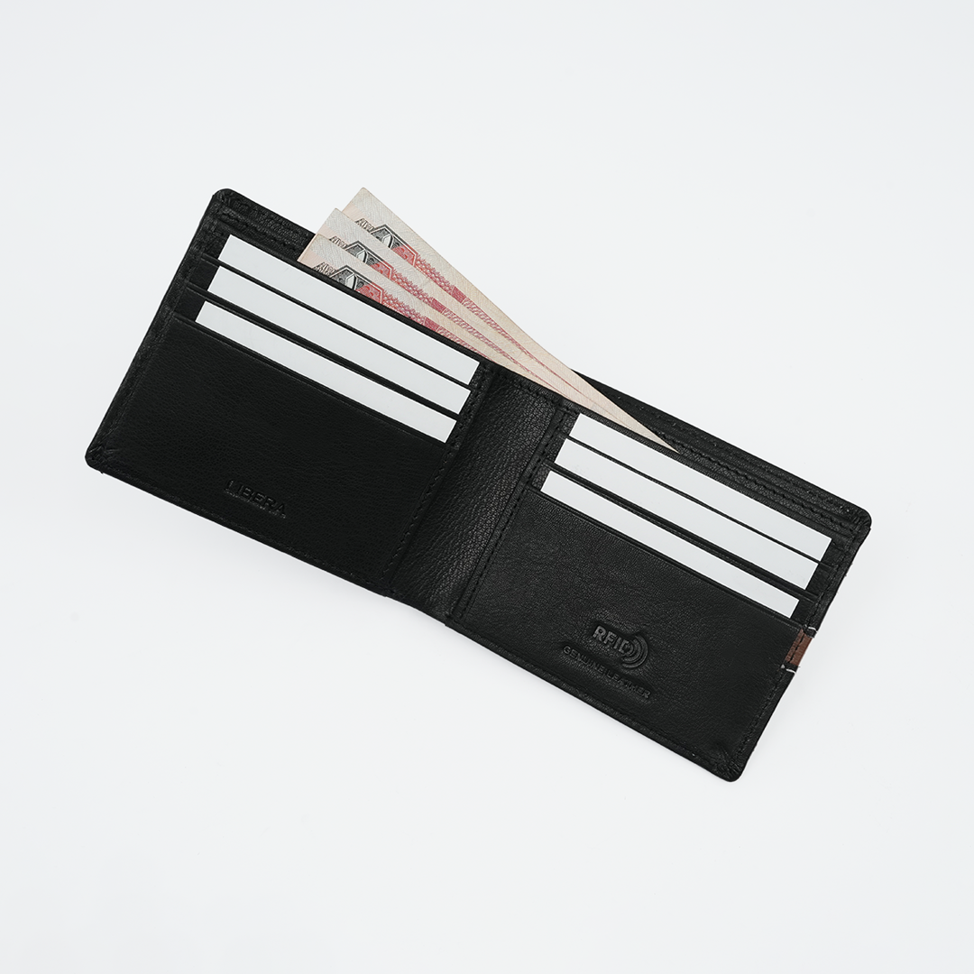 Genuine Leather RFID Wallet - Black