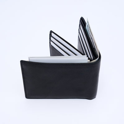 Genuine Leather RFID Wallet - Black