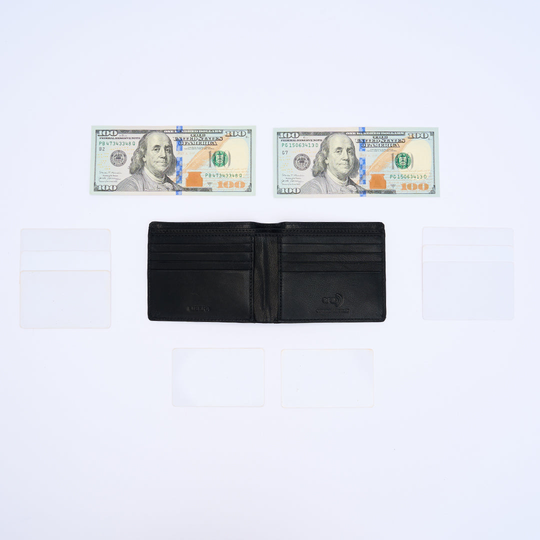 Genuine Leather RFID Wallet - Black