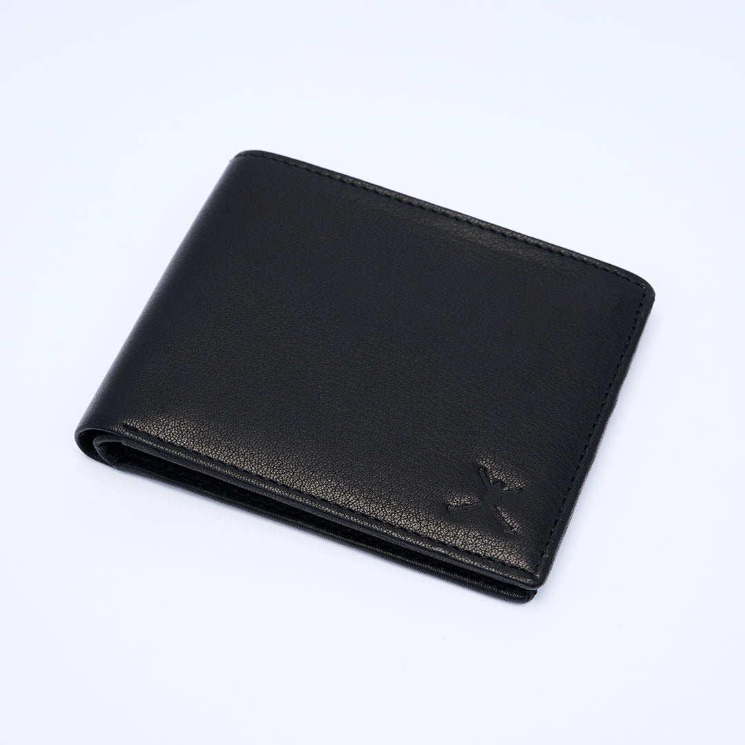 Genuine Leather RFID Wallet - Black
