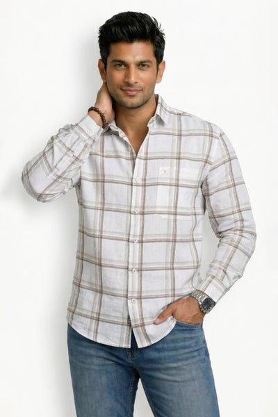 Slim Fit Cotton Checks L/S Shirt