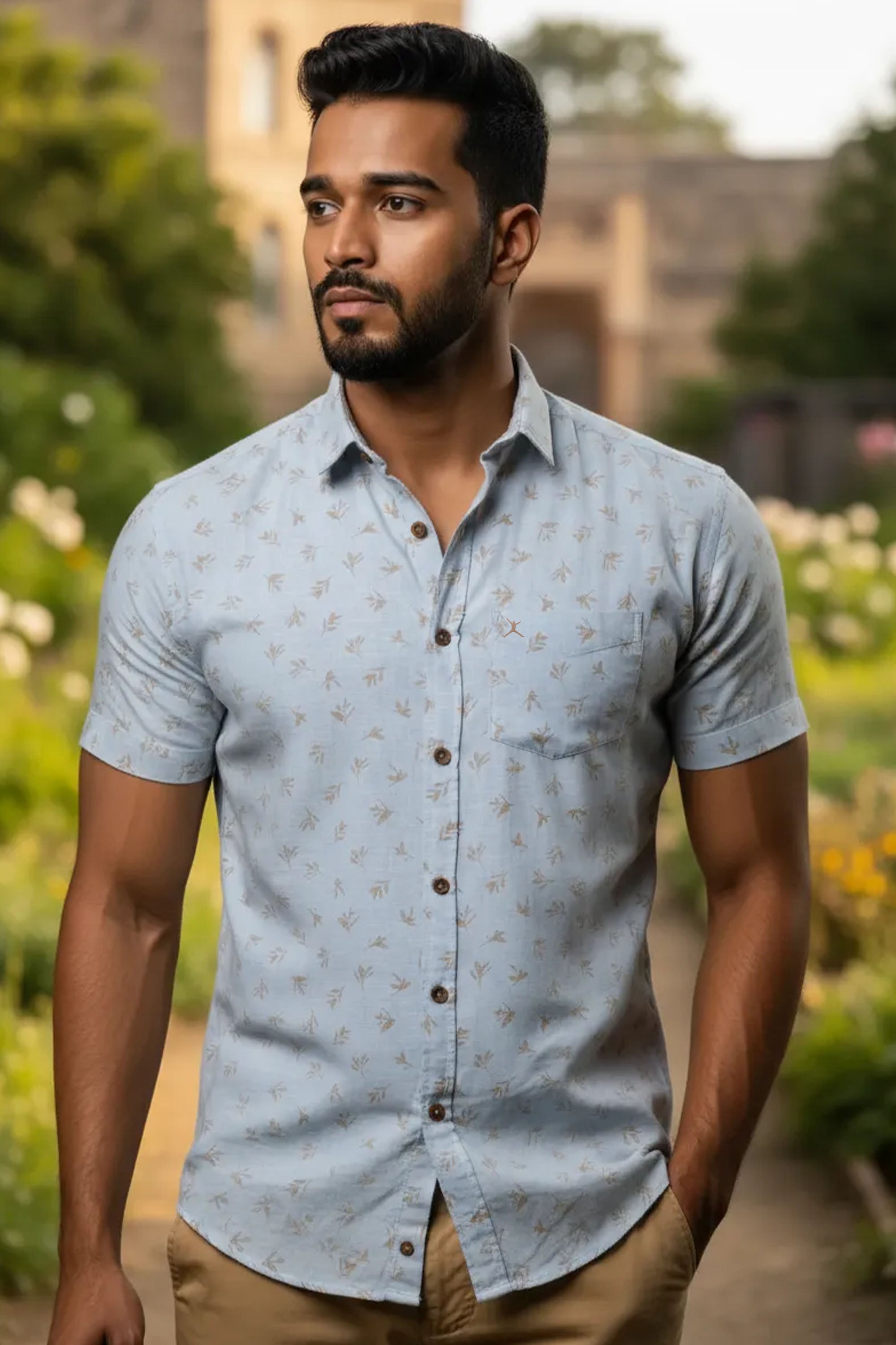 Slim Fit Printed S/S Shirt
