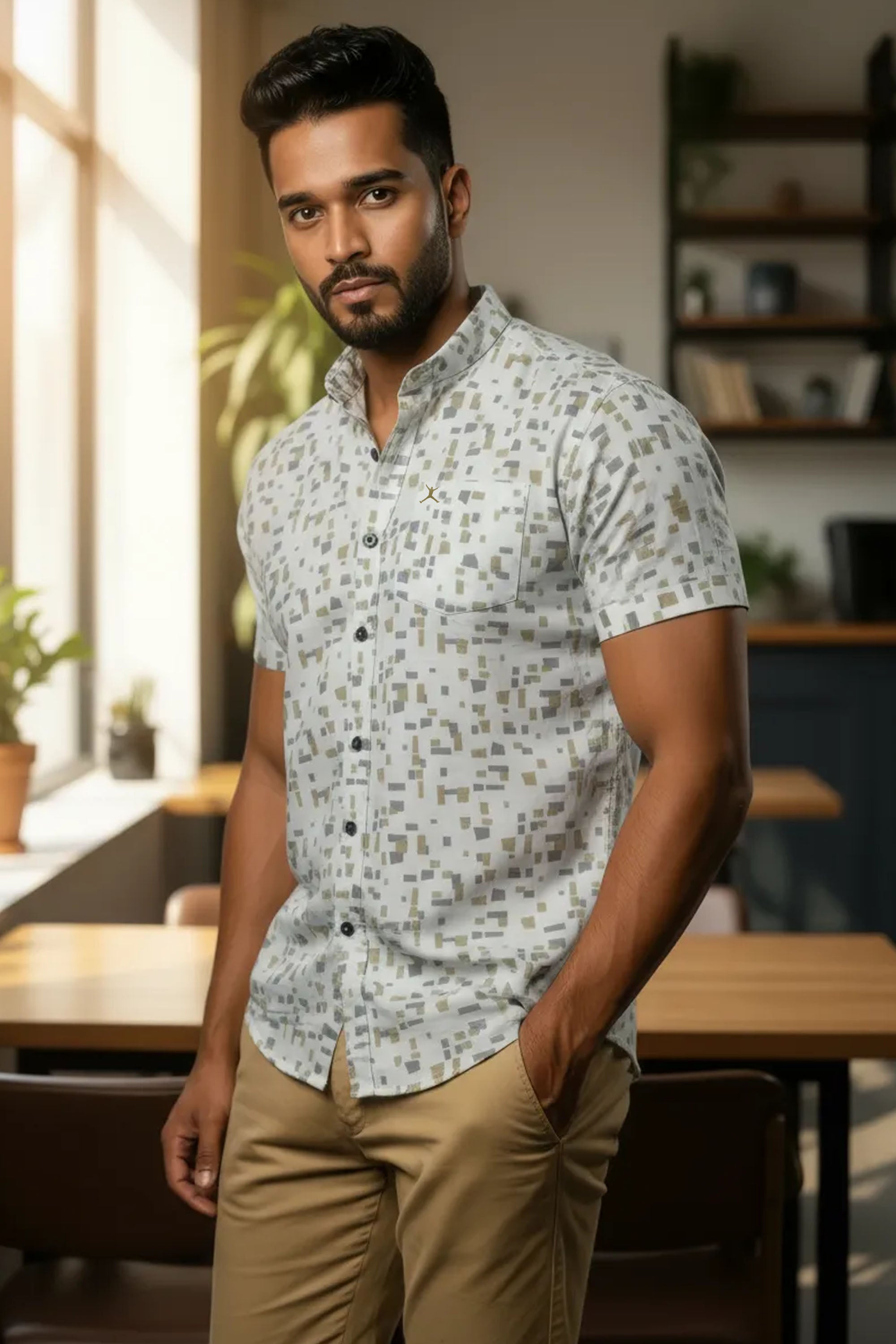 Slim Fit Printed S/S Shirt