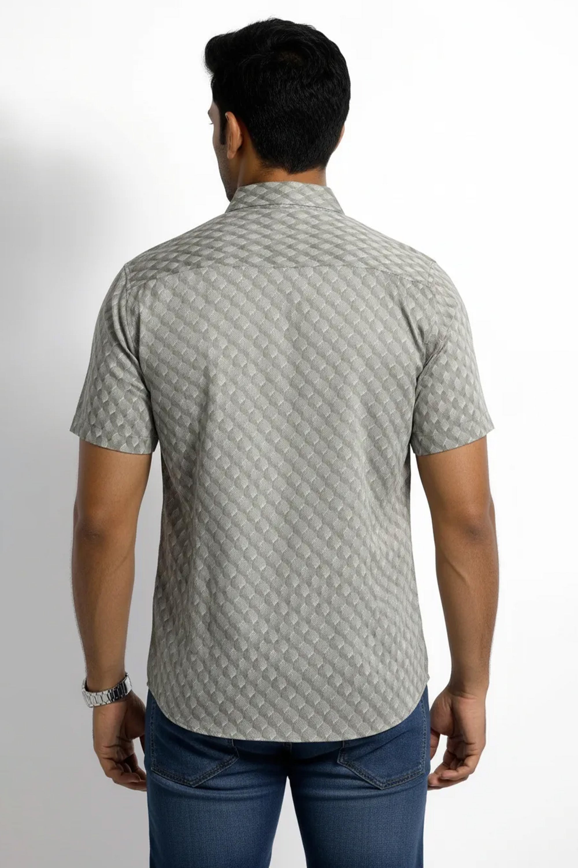 Slim Fit Cotton Printed S/S Shirt