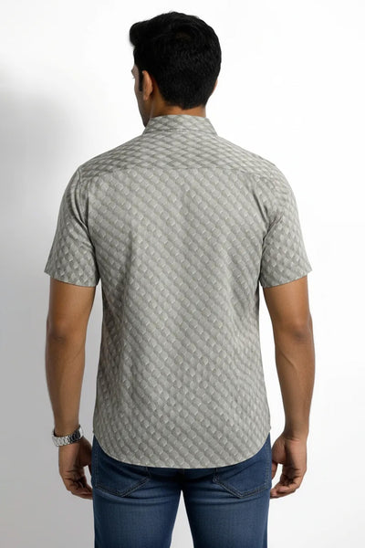 Slim Fit Cotton Printed S/S Shirt