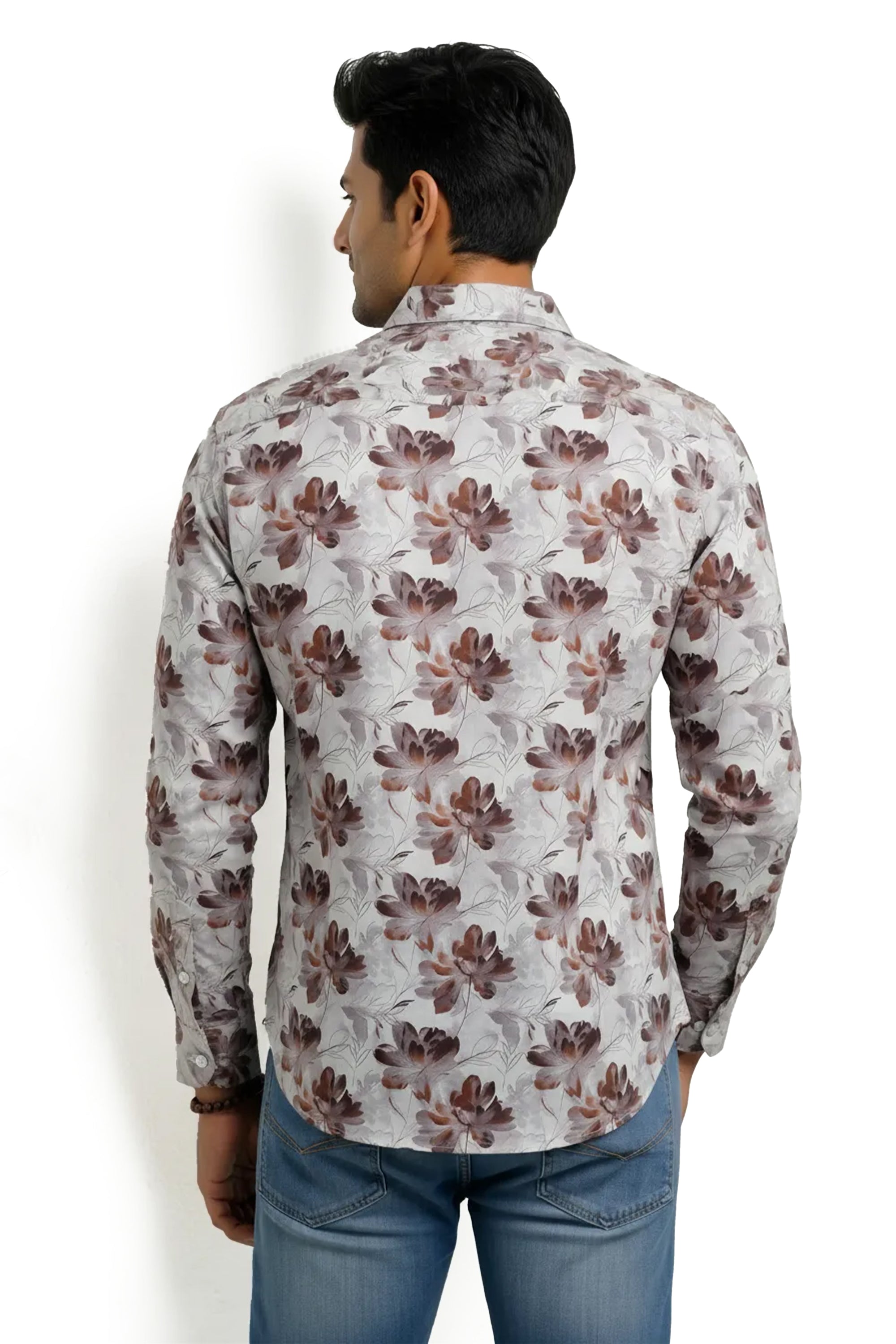 Slim Fit Cotton Printed L/S Shirt