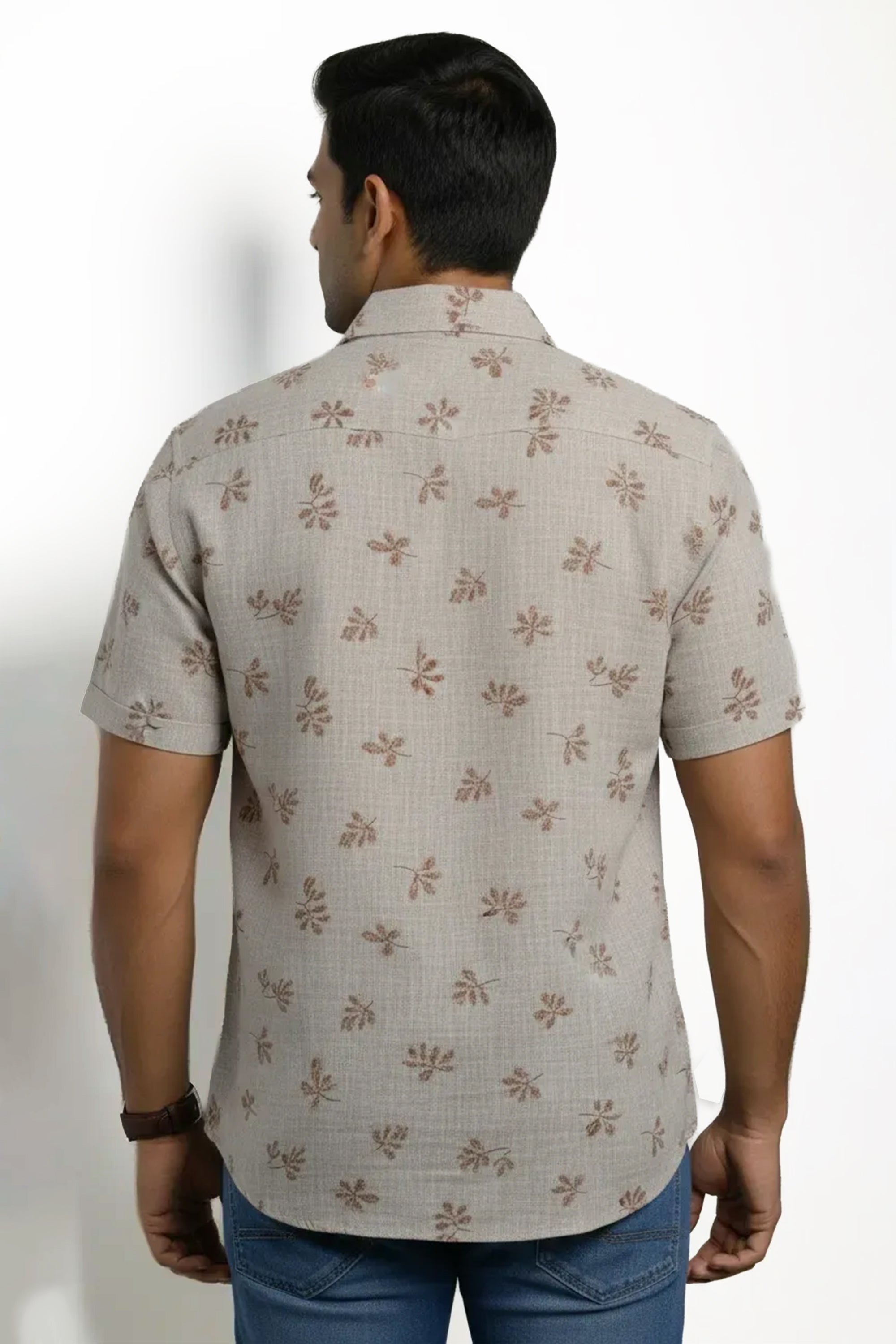 Slim Fit Cotton Printed S/S Shirt