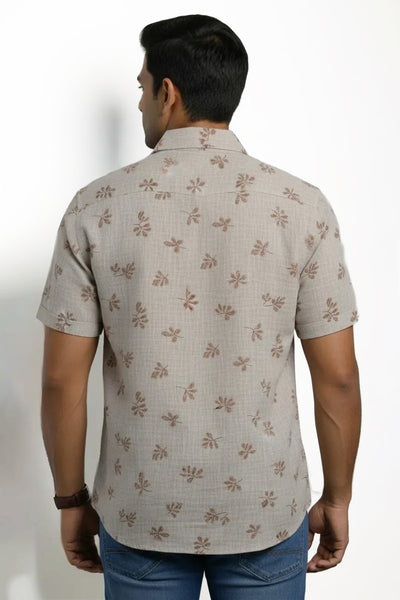 Slim Fit Cotton Printed S/S Shirt