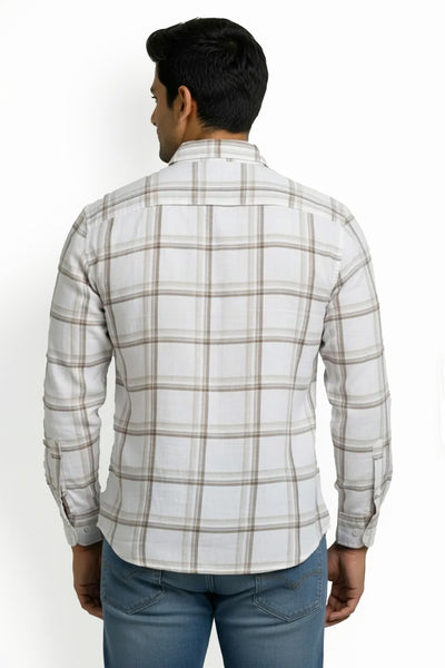 Slim Fit Cotton Checks L/S Shirt