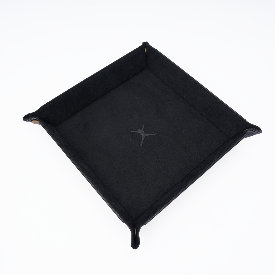 Italian Leather Tray Large - Black