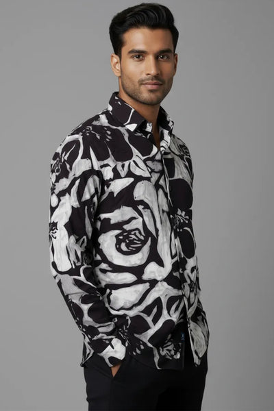 Slim Fit Printed L/S Shirt