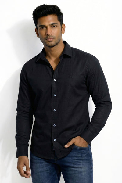 Slim Fit Cotton Plain L/S Shirt