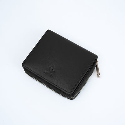 Italian Leather Ladies Wallet - Black