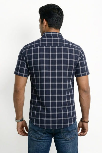 Slim Fit Cotton Checks S/S Shirt