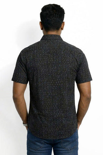 Slim Fit Cotton Printed S/S Shirt