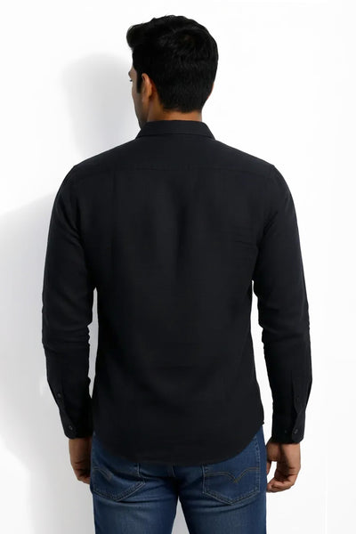 Slim Fit Cotton Linen L/S Shirt