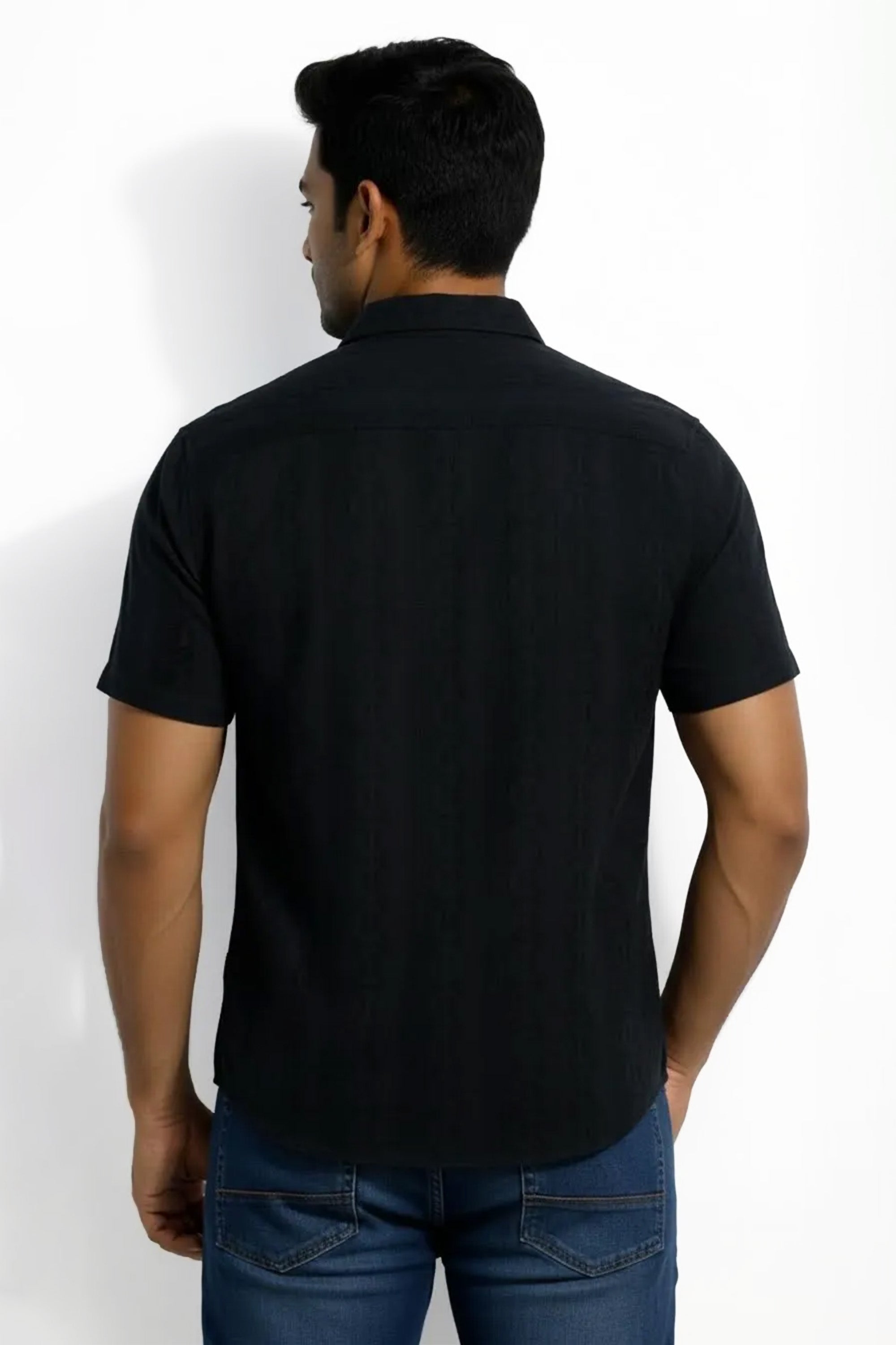 Slim Fit Cotton Plain S/S Shirt