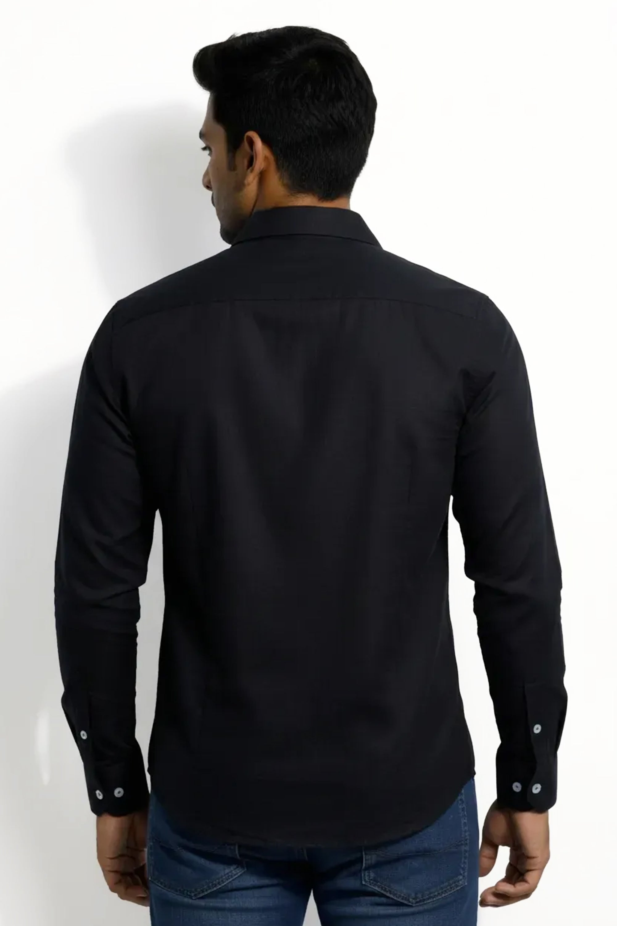 Slim Fit Cotton Plain L/S Shirt