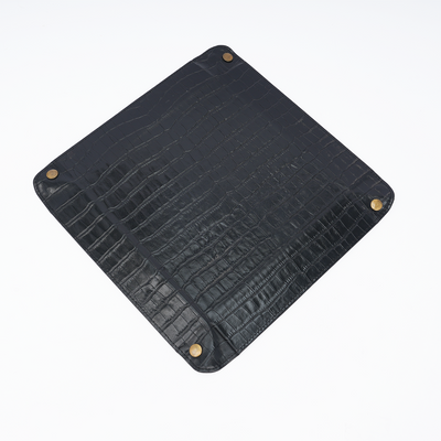 Italian Leather Tray Large - Black