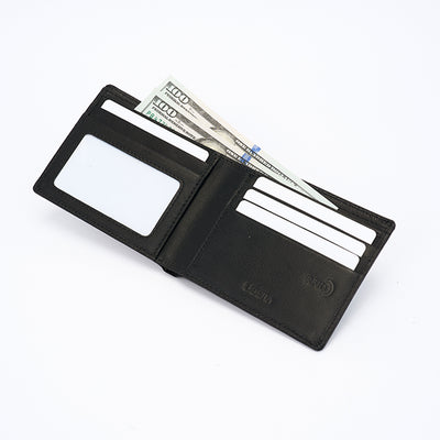 Genuine Leather RFID Wallet - Black