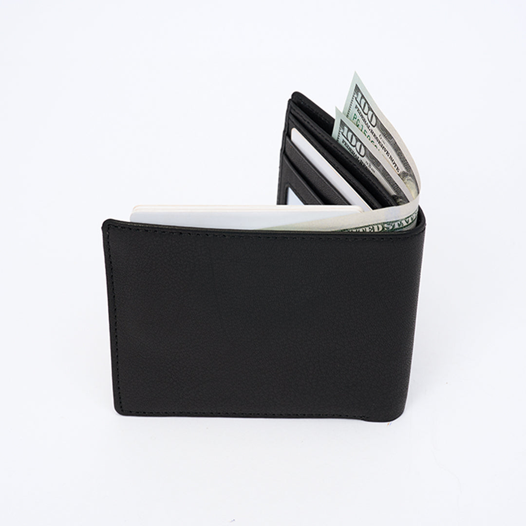 Genuine Leather RFID Wallet - Black