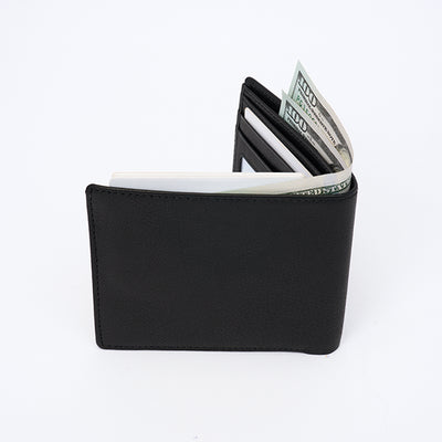 Genuine Leather RFID Wallet - Black