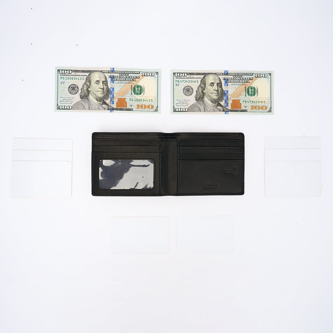 Genuine Leather RFID Wallet - Black