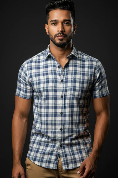 Slim Fit Check Shirt - S/S Shirt