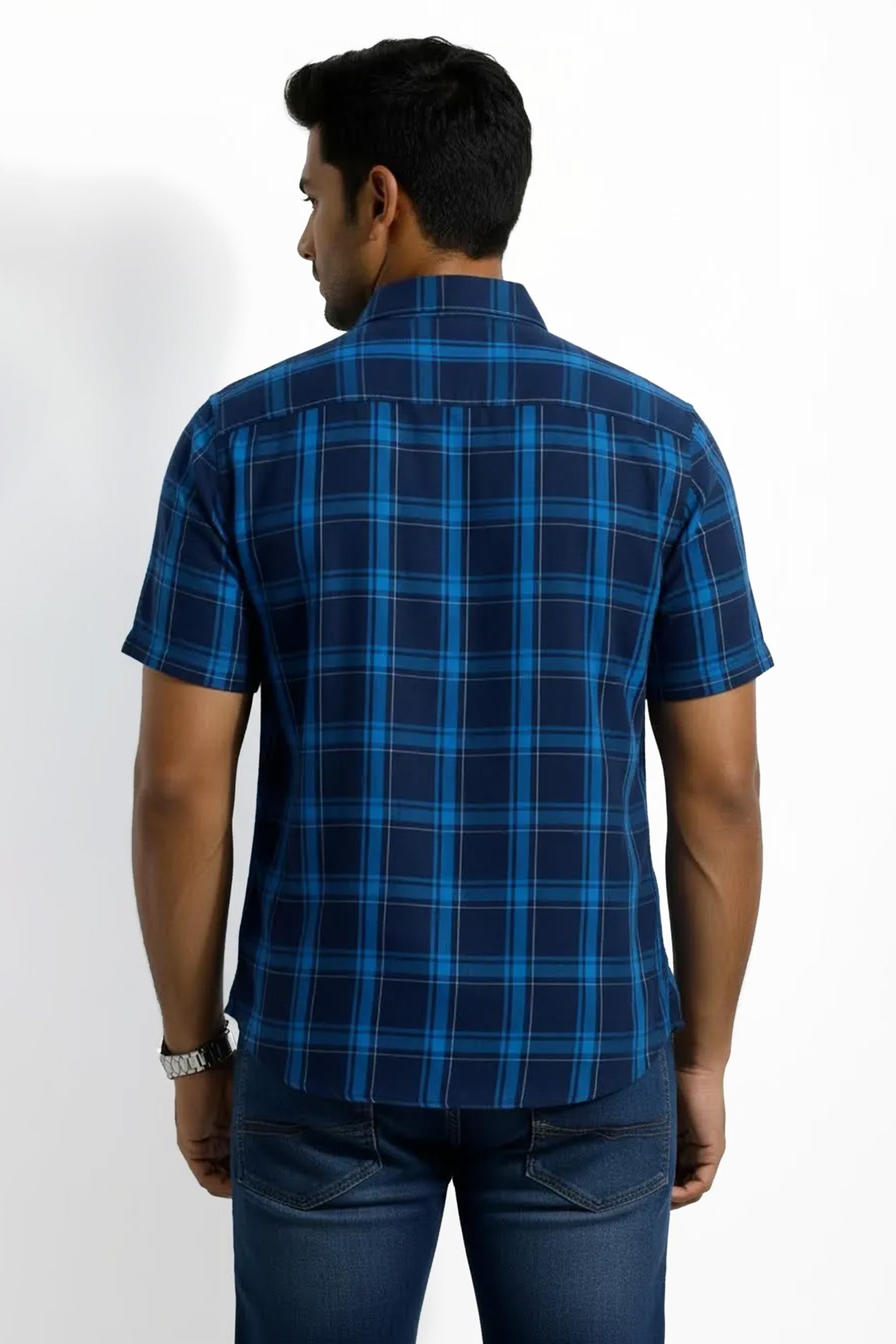 Slim Fit Cotton Checks S/S Shirt