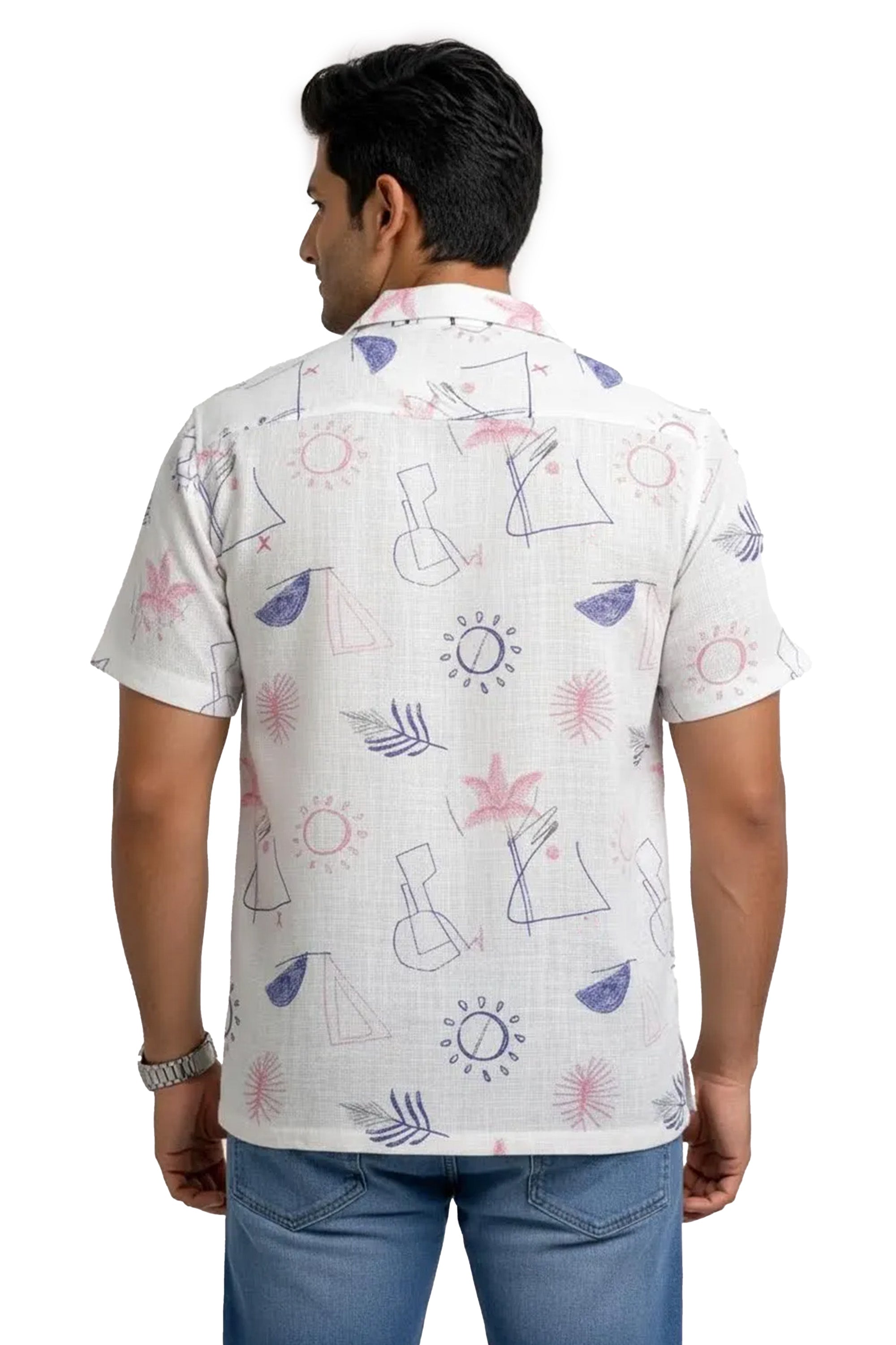 Slim Fit Cotton Printed S/S Shirt