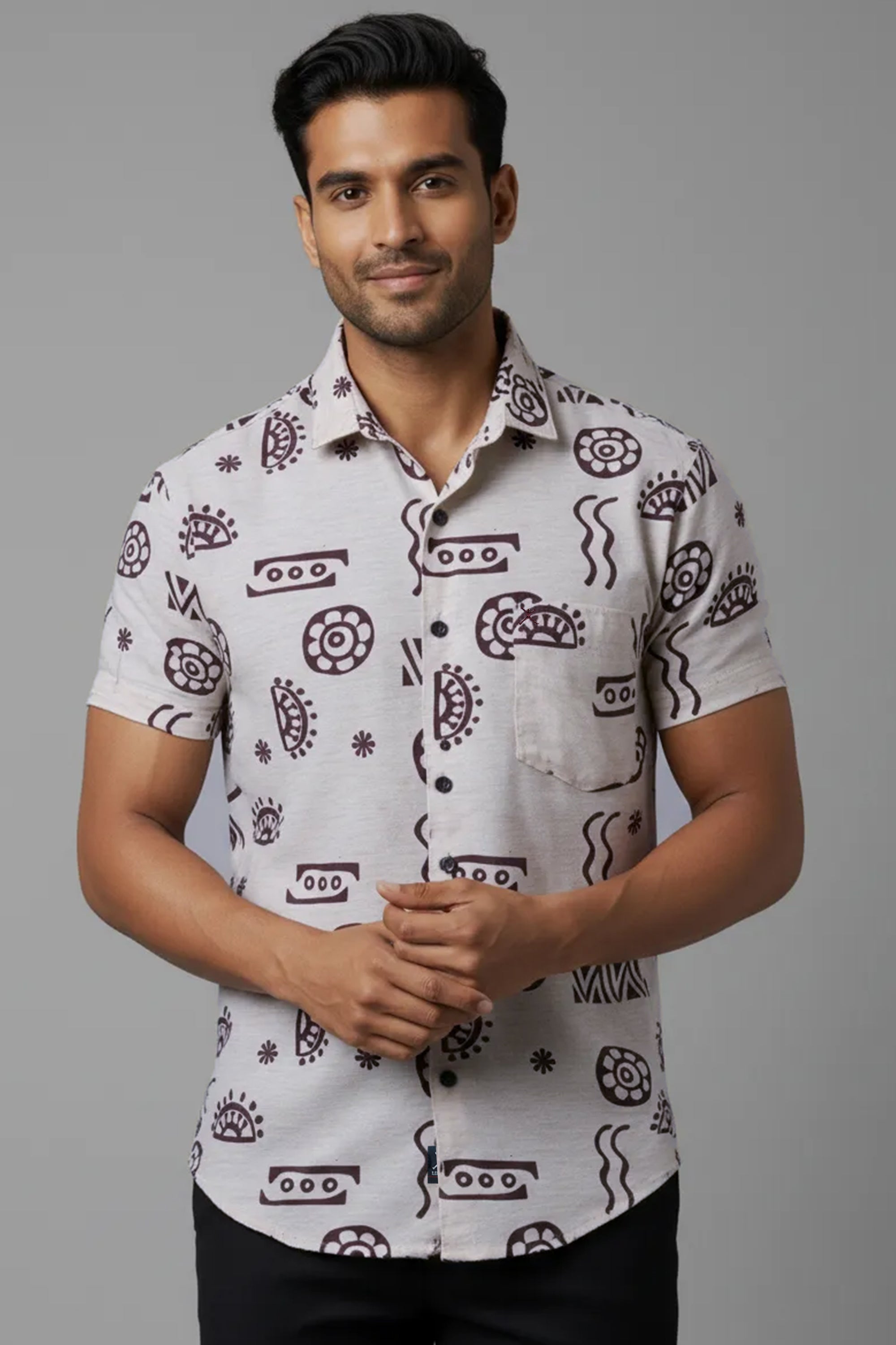 Slim Fit Floral Printed S/S Shirt