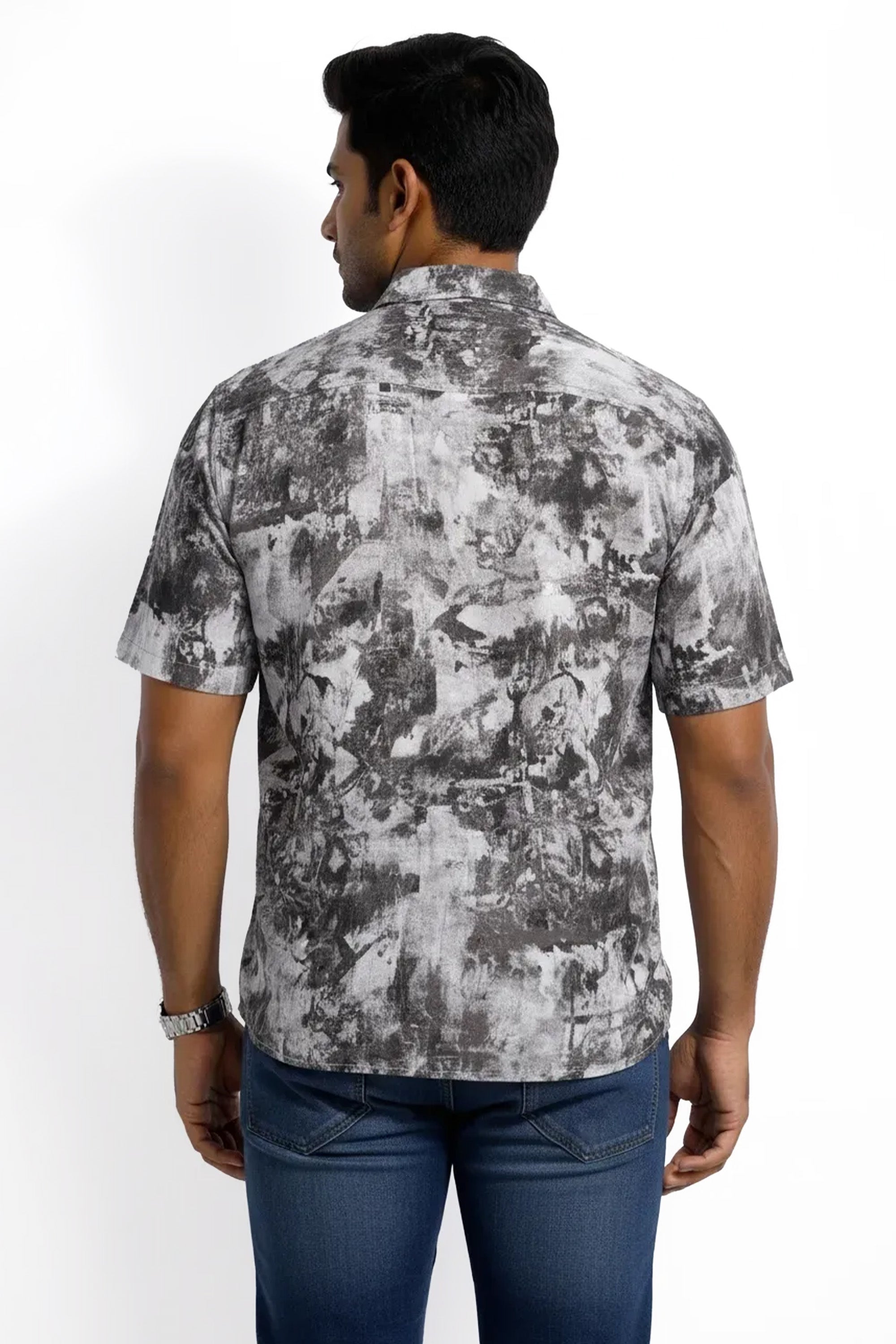 Slim Fit Cotton Printed S/S Shirt