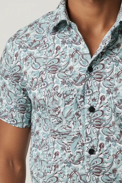 Slim Fit Printed S/S Shirt