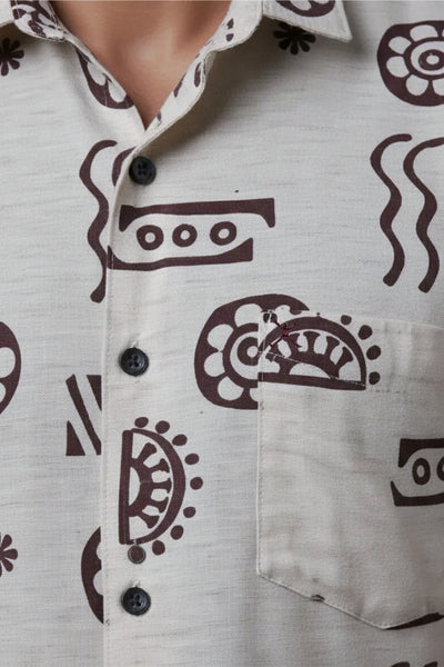 Slim Fit Floral Printed S/S Shirt