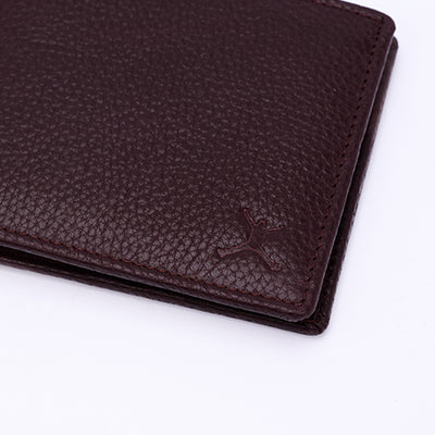 Genuine Leather RFID Wallet - Burgundy