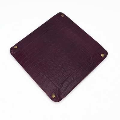 Italian Leather Tray Large - Burgundy