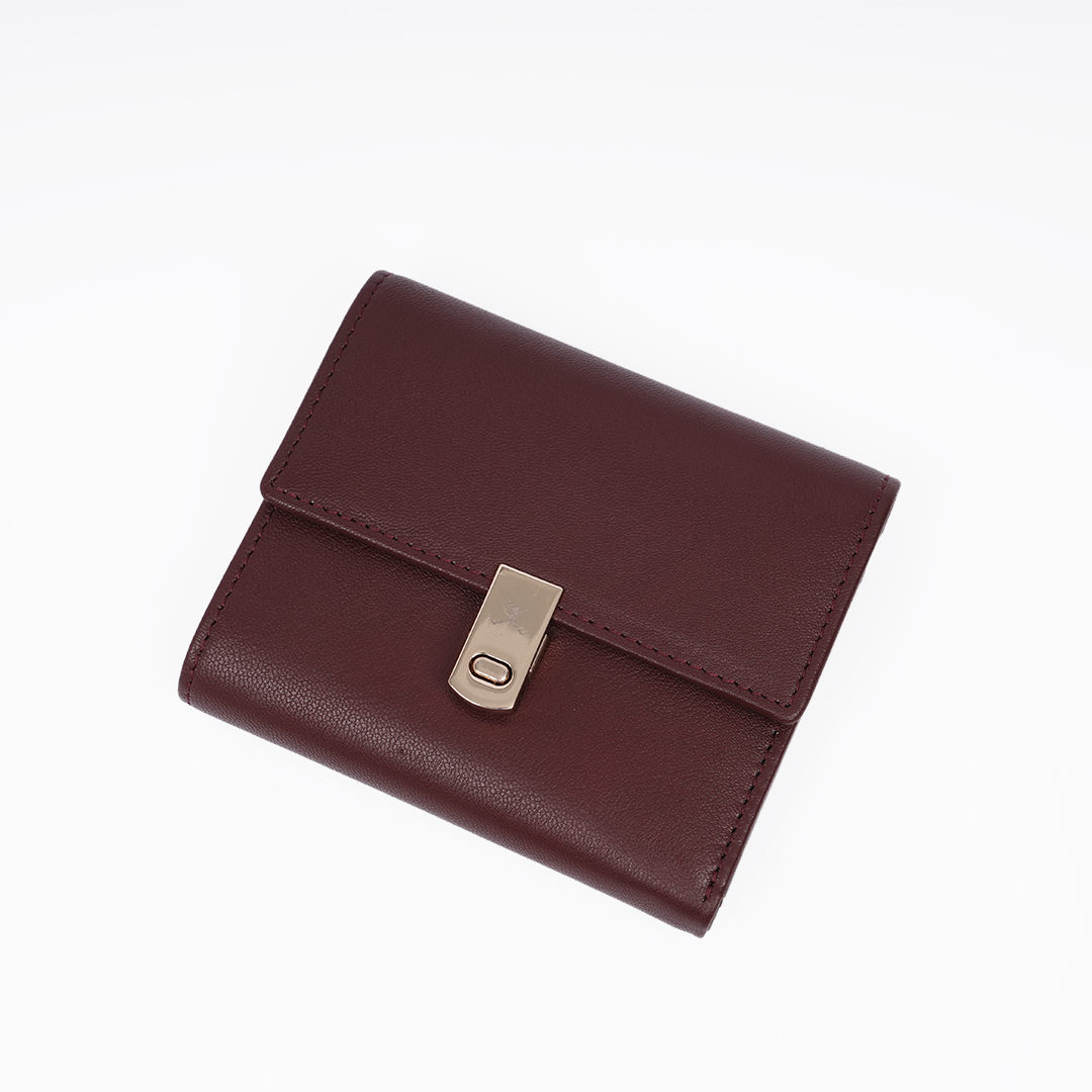 Italian Leather Ladies Wallet - Burgundy