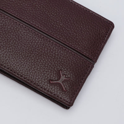 Genuine Leather RFID Wallet - Burgundy