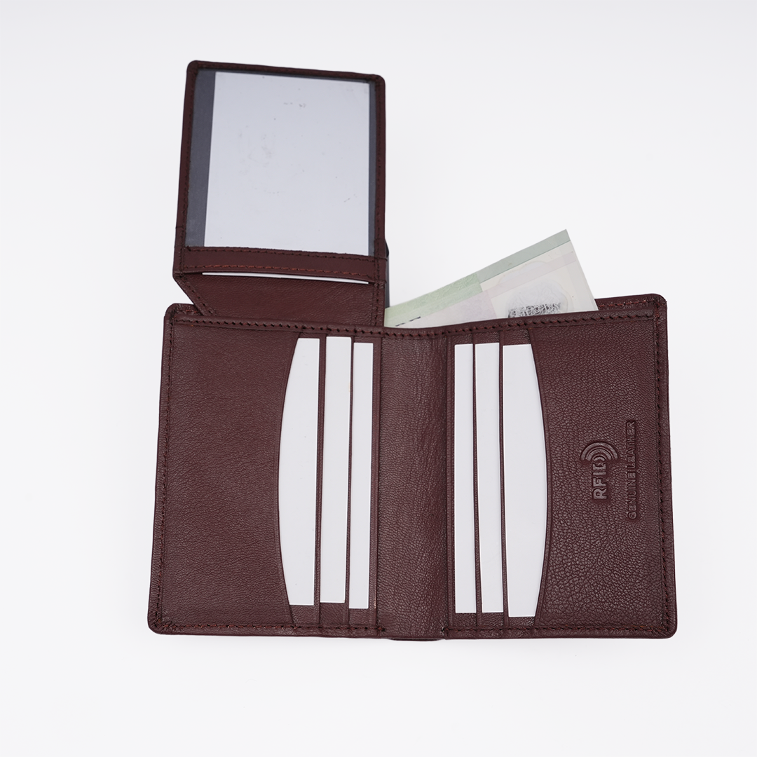 Genuine Leather RFID Hip Wallet - Tan