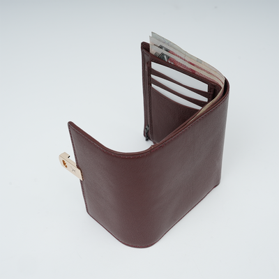 Italian Leather Ladies Wallet - Burgundy