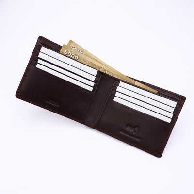 Genuine Leather RFID Wallet - Burgundy