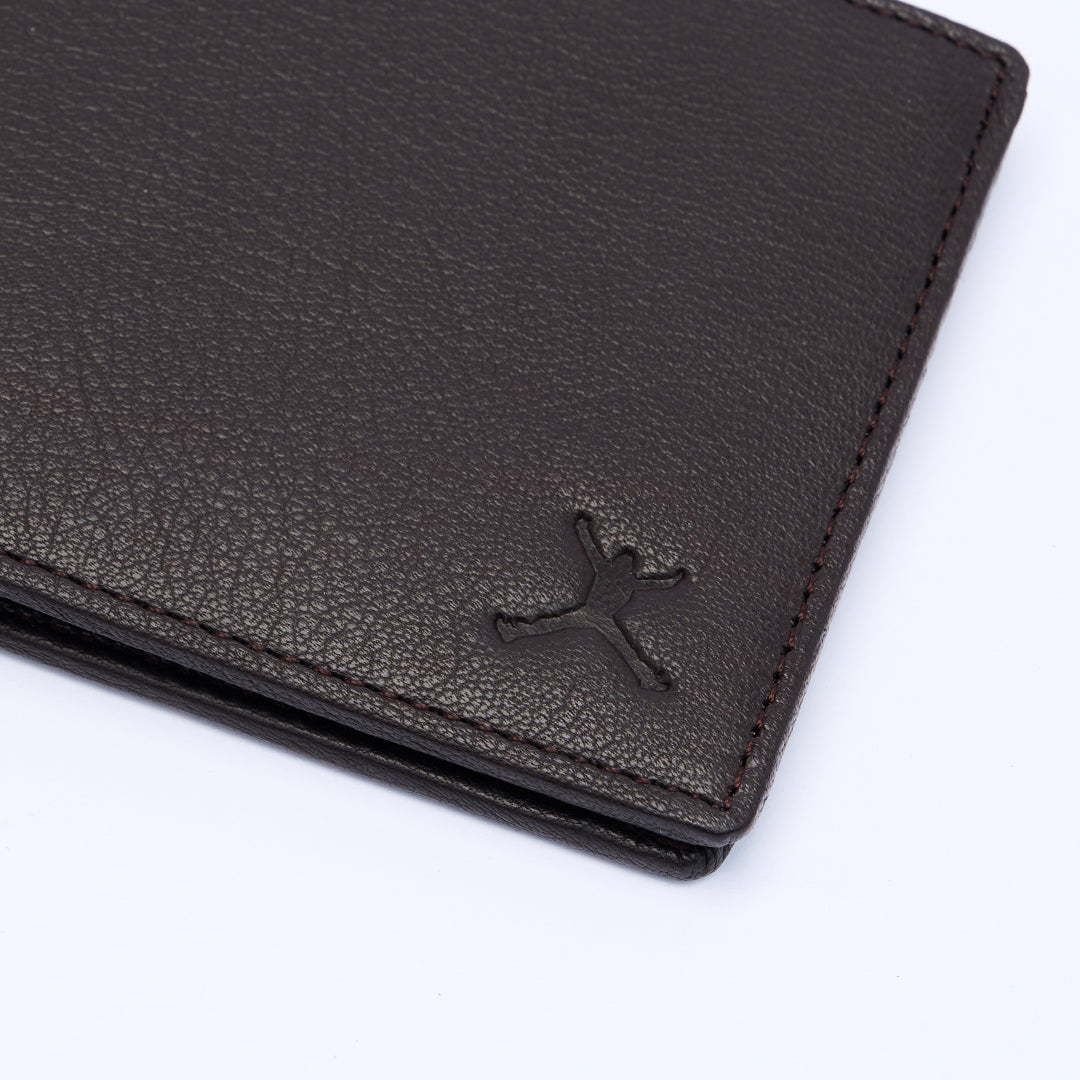 Genuine Leather RFID Wallet - Coffee Brown