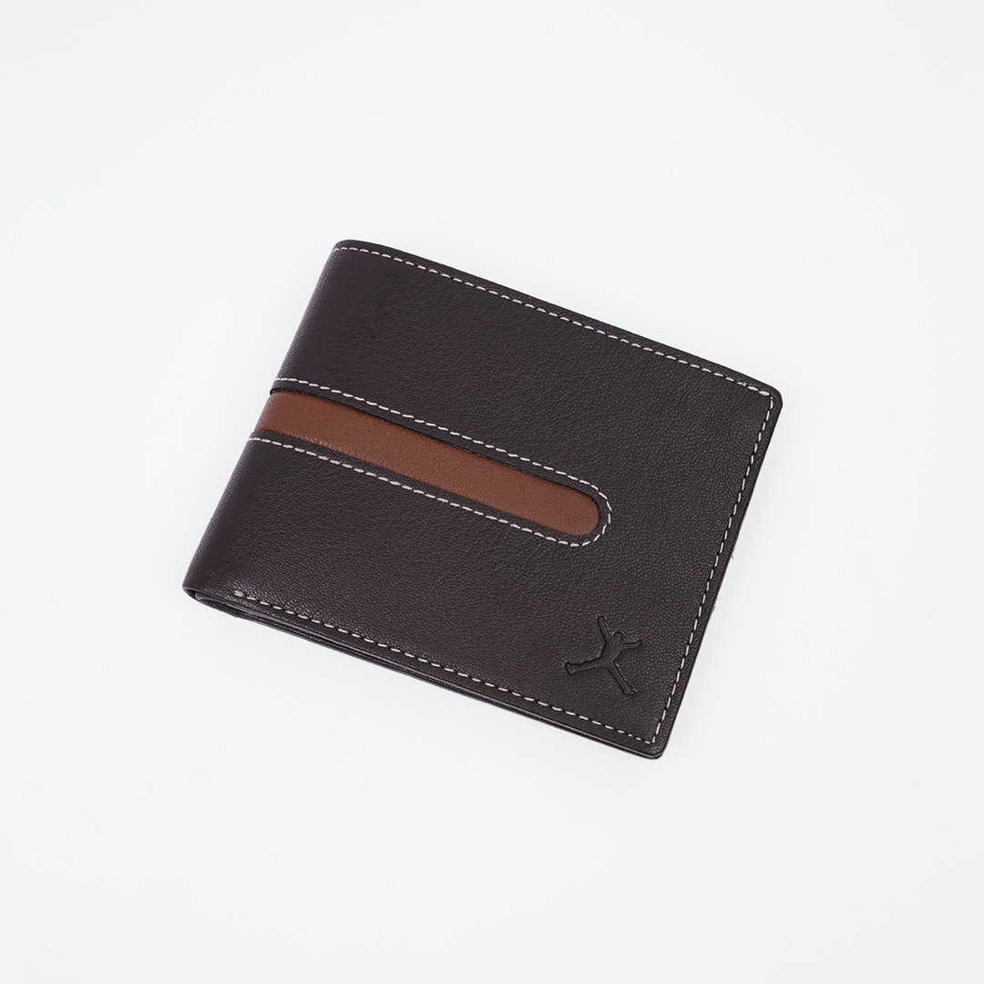 Genuine Leather RFID Wallet - Coffee Brown