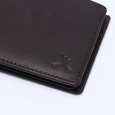 Genuine Leather RFID Wallet - Coffee Brown