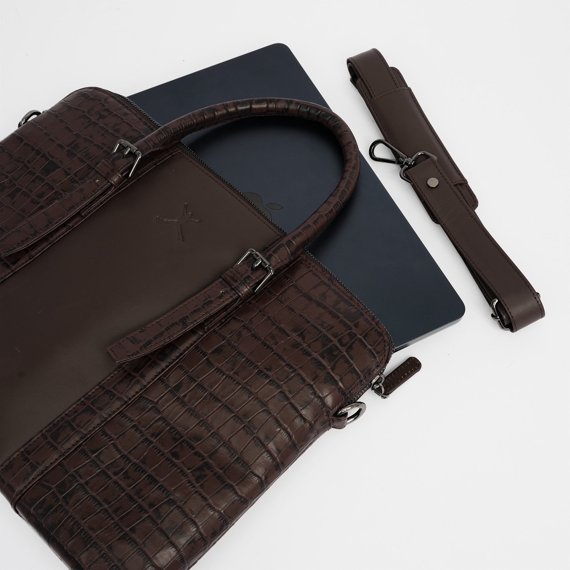 Italian Leather Executive Bag - Coffee Brown