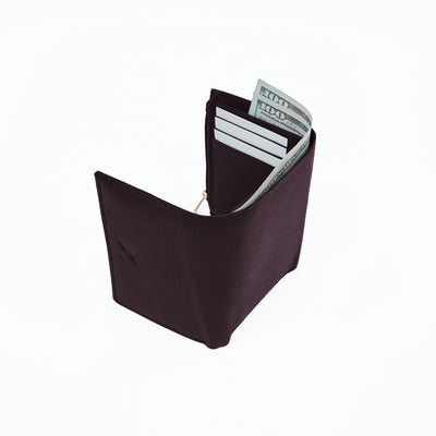Italian Leather Ladies Tri Fold Wallet - Coffee Brown